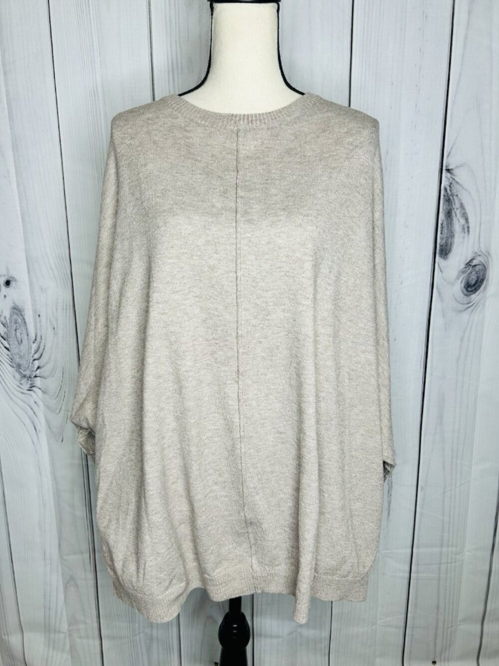 Mudpie Oversized Cozycore Sweater Women's One Size Tan Beige Dolman Sleeve